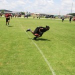 Receiver goes to the ground for ball