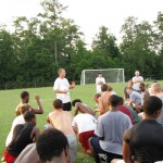 Coach Myers talking to the troops