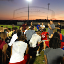 Team Florida head coach Mike Coe address his players after their final practice. Many notable seniors from around the area will be featured against the Georgia all-stars.