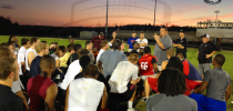 Team Florida head coach Mike Coe address his players after their final practice. Many notable seniors from around the area will be featured against the Georgia all-stars.